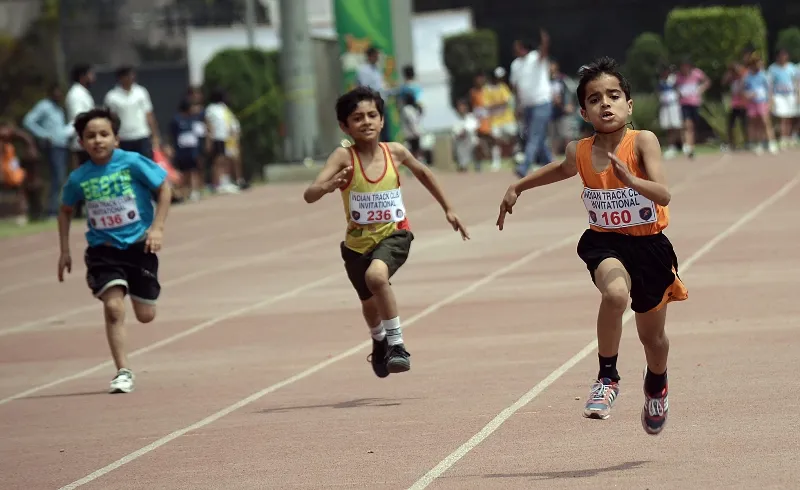 Students running